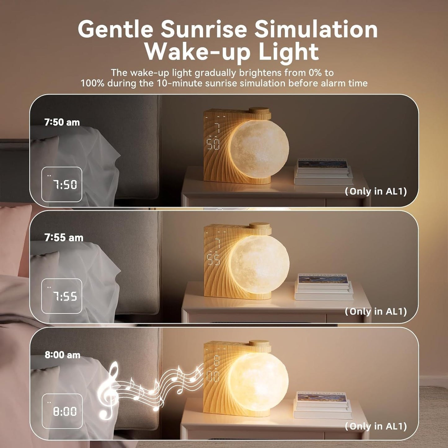 🌅 The Heavy Sleeper’s Sunrise Alarm – With Nature Sounds, Night Light & Snooze