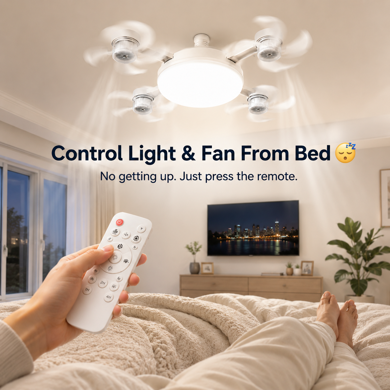 🔥E27 Screw-In CeilingFan Light - 19.69" LEDCooling Fan with Remotefor Hot Rooms