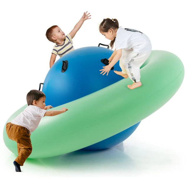 🌟7.5 FT Inflatable Dome Rocker Bouncer with 6 Handles