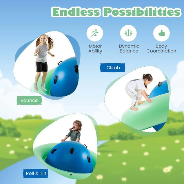 🌟7.5 FT Inflatable Dome Rocker Bouncer with 6 Handles