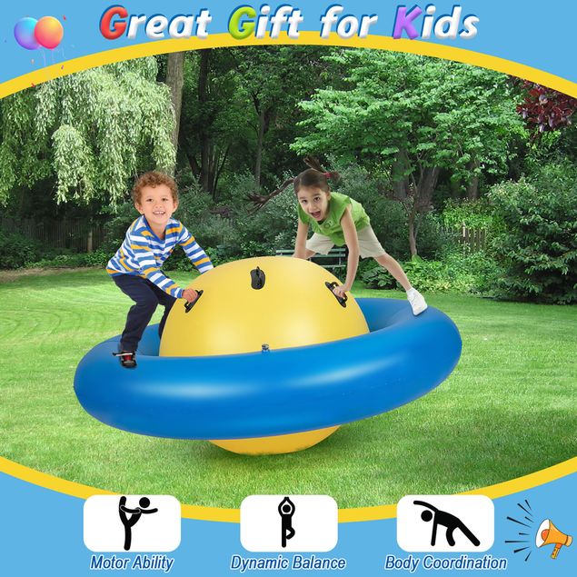 🌟7.5 FT Inflatable Dome Rocker Bouncer with 6 Handles